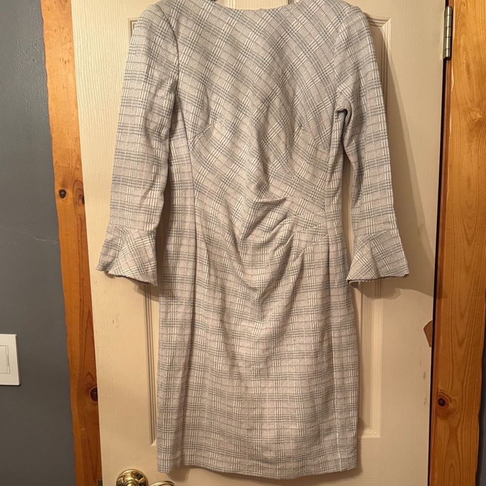 Ralph Lauren Gray Plaid Long Sleeve Dress